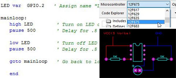 بيئة التطوير PicBasic Pro و برنامج Blinking LED